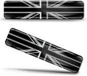 Biomar Labs® 2 x 3D Domed Silicone Silver Stickers Decals England UK Union Jack National United Kingdom Great Britain Flag Car Motorcycle Helmet F 127