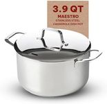 Alva Maestro Stainless Steel Casserole Dish Pot with Lid Non Toxic Soup & Stock Pot 3.9 Qt PFAS, PFOA & PFTE Free, Kitchen Pot, Pasta Pot, Canning Pot, Induction Safe, Add to Your Pots and Pans Set