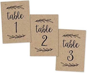 1-25 Rustic Kraft Table Number Double Sided Signs For Wedding Reception, Restaurant, Birthday Party Event Calligraphy Printed Numbered Card Centerpiece Decoration Setting Reusable Frame Stand 4x6 Size