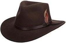 Dorfman Pacific Scala Classico Men's Crushable Felt Outback Hat, Large, Olive