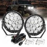 Auxbeam 8.5 Inch LED Round Driving Light,150W 15000LM Offroad Spot Lights Off Road Pods Light Work Light Universal Auxiliary Spotlight for Jeep Trucks