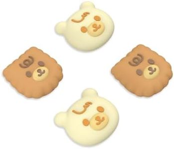 PlayVital Thumb Grip Caps for Xbox Series S/X, Xbox One, Elite Series 2 Controller, Cute Joystick Caps for ps5/EDGE/ps4, Thumbstick Cover for Switch 2 Pro/Switch Pro Controller - Cute Bear