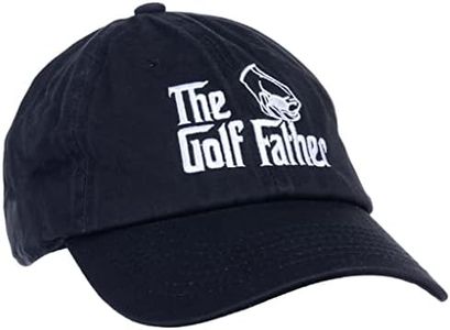 Ann Arbor T-shirt Co. The Golf Father | Funny Saying Golfing Cap, Golfer Low Profile Dad Baseball Hat Black, Black, One Size