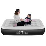 Airefina Twin Air Mattress with Built-in Pump 13", Blow up Mattress in 2 Mins, Twin Air Anywhere Bed with Flocked Surface for Camping, Home, Foldable & Portable 75x39x13in