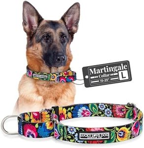 Lucky Love Dog Martingale Dog Collar - Adjustable, No-Slip, Durable, & Soft Webbing Collar for Male and Female Dogs Ideal for Training & Walking - Blackbird, Large
