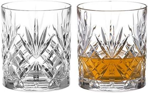 DIAMANTE Chatsworth Whisky Tumblers - Premium Lead Free Crystal - Set of 2