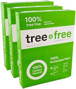 Tree Free Copy Paper, 20 LB, 8.5" x 11", 92 Bright 100% Tree Free Carbon Neutral Acid Free, Made from Sugarcane Waste Fiber (500/Ream), 3-Reams