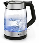 Tefal Electric Glass Kettle, 1.7L, Fast Boil, Cordless Kettle, Water Level Markers, 2200W, Removable Anti-Scale Filter, Precise Pouring Spout, Immersed light, KI605827, Glass + Stainless Steel
