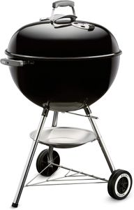 Weber Classic Kettle Charcoal Barbecue, 57cm – Porcelain-Enamelled, One-Touch Cleaning, Lid Thermometer, Black
