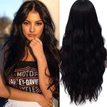 Long Black Wig TANTAKO Women Long Hair Curly Wavy Black Wig for Women (41 Black)