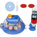 DETODDA Incubators for Hatching Eggs, Eggs Incubator with Automatic Egg Turning and Auto Water Adding with Egg Candle, Incubator for Chicken Eggs with 2 Egg Trays