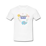 Vocal For Local Promoted to Dad printed polyester Round Neck Casual T-shirt (white) (Large 40)