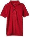 The Children's Place Boys' and Toddler Short Sleeve Pique Polo Shirt, Classic Red Single, 4 Years