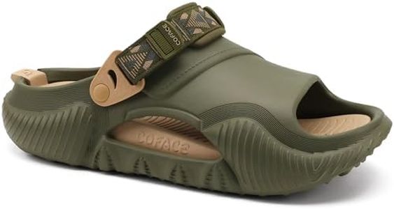 COFACE Mens Clogs with Arch Support Orthopedic Sandals for Men Orthotic 2025 Recovery Mules Man Plantar Fasciitis Summer Casual GreenBeige Size 9