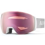 AVAWAY OTG Pink Womens Ski Goggles Magnetic Snowboarding Safety Glasses, Anti Scratch Anti Fog 100% UV Protection