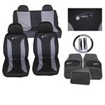 Wheels N Bits Universal Car Seat Cover Set 15 Pieces Grey 305 Compatible with Hyundai i10 i20