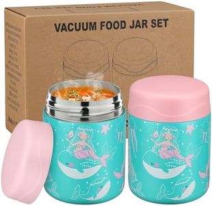 wiwens 12oz 2 Pack Insulated Food Jar Set for Kids Soup Thermo Hot Food Lunch Container Wide Mouth Leak Proof Stainless Steel Vacuum Bento Box for School Office Travel Outdoors