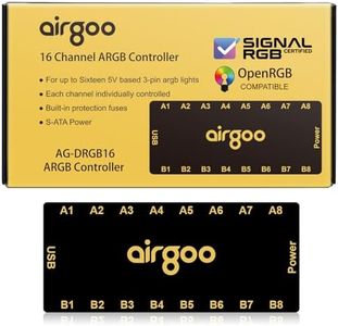 Airgoo Magnetic 16-Port Signal RGB Controller, SATA Powered ARGB Controller PC Lighting Hub for Mid & Full-Tower Cases, Compatible with SignalRGB & OpenRGB, AG-DRGB16