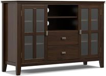 Simpli Home AXCART17-TB Artisan Solid Wood 53 inch Wide Contemporary TV Media Stand in Tobacco Brown for TVs up to 55 inches