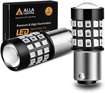 Alla Lighting BAY15D 7528 1157 LED Strobe Brake Lights Bulbs Super Bright 2357 2057 1157 Flashing Strobe LED Bulbs High Power 1157 Strobe Brake Stop Light Bulbs, Brilliant Pure Red (Set of 2)