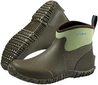 UVSAI Men's Waterproof 5.3-inch Ankle High Garden Shoes Rain Boots Slip-On Footwear for Gardening Farming Lawn Care Yard Work