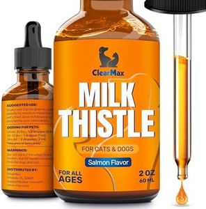 Milk Thistle for Dogs – Liver & Kidney Support for Large & Small Pets – Milk Thistle for Cats to Care for Digestion – Specialist-Approved Liquid Formula with Salmon Flavor – GMO Free – 2 Oz Bottle