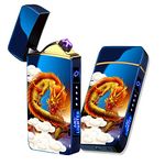 Arc Lighter, Smart Electric Lighter, USB Rechargeable Lighter Windproof Lighter Lightweight Plasma Lighter for Fire,BBQs,Fireworks ,Candle,Camping - Outdoors Indoors (T3-Blue Print Dragon)