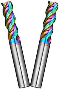 WEXWE Tools DLC Series Carbide Square End Mill, Diamond-Like Coating, End Mill for Aluminum, Copper, Magnesium Alloys, High Silicon Aluminum, Composite Materials,3 Flute,1/4 Shank (.25(1/4)", 2pcs)