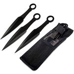 Ace Martial Arts Supply Ninja Stealth Black Throwing Knives with Nylon Case (Set of 3)