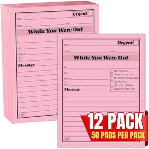 1InTheOffice Important Message Pink Pads, 4 1/4 x 5 1/2, 50/Pad, Dozen