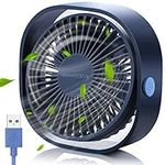 SmartDevil USB Fan,USB Desk Fan,Low Noise Desk Fan,3 Speeds Desk Desktop Table Cooling Fan with USB-Powered,Strong Wind,Quiet Operation,for Home Office (Navy Blue)