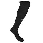 HEELIUM Bamboo Football Socks For Men & Women, Odour Free, Superior Grip & Cushioned Base, 3X Softer Than Cotton Stockings - Knee Length, Black