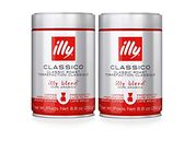 illy, Ground Coffee Drip Grind (Medium Roast, Blue Band), 8.8-Ounce Tins (Pack of 2)