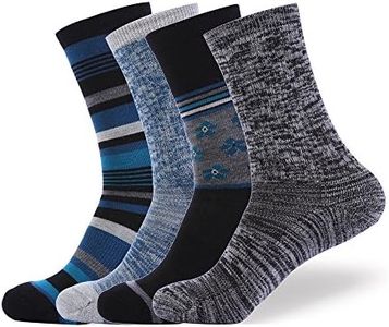 EnerWear 4 Pack Women's Merino Wool Outdoor Hiking Trail Crew Sock (US Shoe Size 4-10, Black/Blue/Multi)