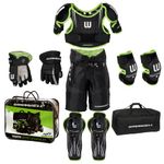 Winnwell Hockey Protective Gear Set - Ice Hockey Equipment with Bag - Youth Hockey Gear Kit- Shoulder, Elbow, Shin pads, Gloves, Pants & Bag (Youth Large)