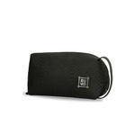 Eume Toiletry Kit for Men & Women, Black | Water Resistant | Vegan Leather & Nylon Fabric | Travel Pouch for Toiletries Shaving Kit & Travel Accessories | Toiletry Bag for Women/Toiletry Bag for Men