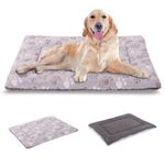 BVAGSS Dog Bed Mat,Reversible Dog Crate Pad, Memory Foam Dog Beds, Soft Warm Pet Cushion for Small Medium Dogs, Washable Pet Sleeping Mattress Kennel Bed Pad XH079 (106x71x4 cm,Grey Paw)