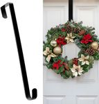 Wreath Hangers for Front Door, 12" Wreath Hanger Door Wreath Hook Over The Door Hanger, Door Wreath Garland Hanger Metal Wreath Holder Door Hanger Hook for Halloween Christmas Front Door Decorations