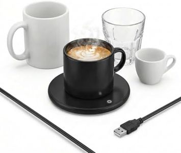 Travel Essentials 10 W USB-C Mug Warmer, Settings Push-Button Switch Cup Warmer Plate r for Coffee & Tea, Portable Heater Compatible with Ceramic, Glass, Stainless Steel Mugs for Office, Home Use