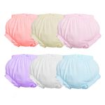 ORINERY Cotton Underwear Baby Girl Undies Breathable Bloomers Briefs Infant Toddler Panties Kids Ruffle Assorted Boxer 6-Pack (BD0515, 6-12 Months Old