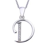 VIKI LYNN Letter D Initial Pendant 925 Sterling Silver with Cubic Zirconia Alphabet Personalised Gifts for Women