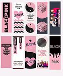 The Mood Twisters (Set of 10) Paper Bookmarks Black Pink Kpop Theme Both Side Printed Laminated Digital Print Waterproof with Ribbon and Quotes for Book Lovers Gift for Book Readers