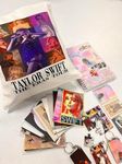 CRAFT MANIACS Polyester Taylor Swift Colors Like Eras Tour 16 * 16 Pillow Combo Set : Pillow, One Spiral Diary, Magnetic Bookmark Set, One 58 Mm Pin Badge & 3 Keychains, White