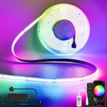 WiFi RGB COB LED Strip Light 10M,576LEDs/M Dimmable LED Strip Kit,Flexible Strip Lights 24V LED Tape Lights for Bedroom,Kitchen,Home DIY Lighting,Work with Alexa/Google Home