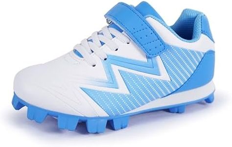 Sooneeya Kid's Turf Baseball Shoes Youth No-Tie Softball Cleats Blue Size 4 M US Big Kid