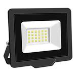 RIGIDON 20W LED Flood Light Outdoor 2000LM Super Bright Outdoor Lights 6000K Daylight White IP66 Waterproof Security Lights for Garden, Garage, Yard, Sports Ground, Patio (White, 20W)