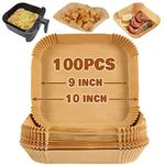 YQL 100pcs Air Fryer Liners Square for Air Fryer Oven, 9 inch Air Fryer Accessories Large Disposable Non Stick Air Fryer Basket for Instant Vortex Plus, Cosori, Tower T17076 Air Fryer Oven