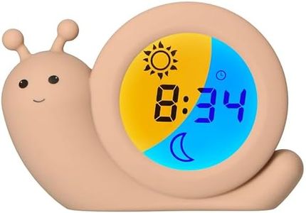 Alecto BC110BE Simon – Despertador Educativo para niños – Entrenador del sueño para niños – Luz Nocturna – Aprender a Dormir y despertarse con LED Kinderwecker – Taupe