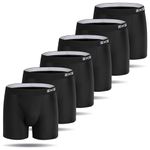 IGOLUMON Mens Boxers Shorts Multipack 6 Pack Mens Bamboo Rayon Underwear with Open Fly Pouch Men's Underpants Moisture Wicking Fitted Hipster Briefs