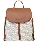 Michael Kors Phoebe Medium Zip Pocket Backpack Vanilla MK Signature, Vanilla, Medium, Modern